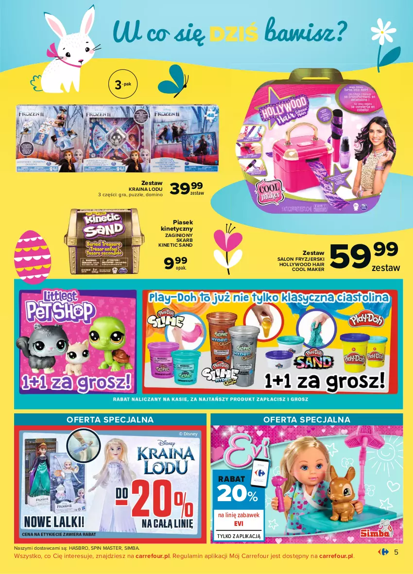 Gazetka promocyjna Carrefour - Gazetka Co masz dla mnie, zajączku? - ważna 15.03 do 03.04.2021 - strona 5 - produkty: Gin, Gra, Hasbro, Piasek kinetyczny, Puzzle