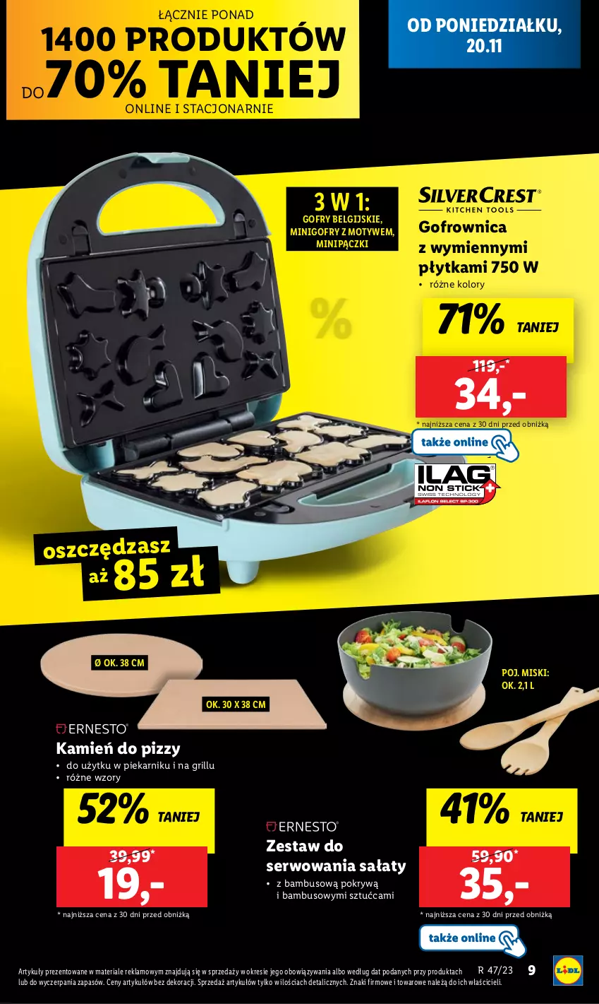 Gazetka promocyjna Lidl - GAZETKA - ważna 20.11 do 25.11.2023 - strona 11 - produkty: Gofrownica, Gofry, Grill, LG, Piekarnik, Płytka, Sałat, Ser