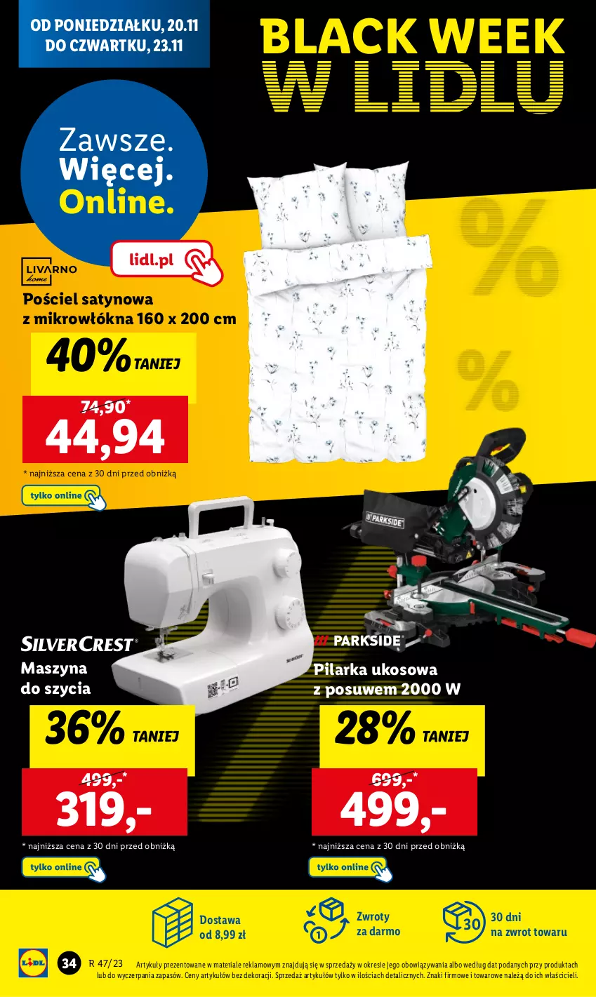 Gazetka promocyjna Lidl - GAZETKA - ważna 20.11 do 25.11.2023 - strona 36 - produkty: Lack, Pilarka ukosowa, Pościel, Szyna