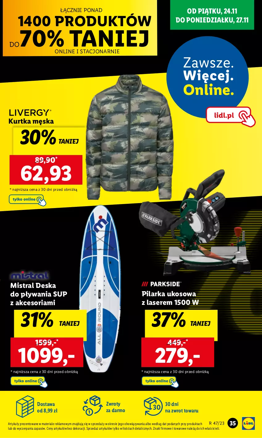 Gazetka promocyjna Lidl - GAZETKA - ważna 20.11 do 25.11.2023 - strona 37 - produkty: Kurtka, Pilarka ukosowa, Ser