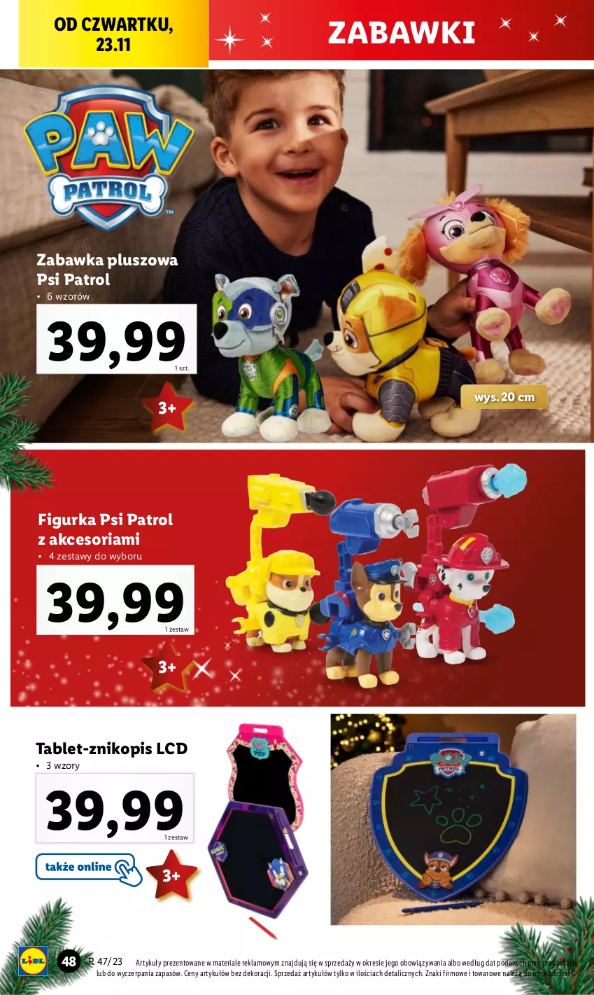 Gazetka promocyjna Lidl - GAZETKA - ważna 20.11 do 25.11.2023 - strona 52 - produkty: Psi Patrol, Tablet, Zabawka, Znikopis