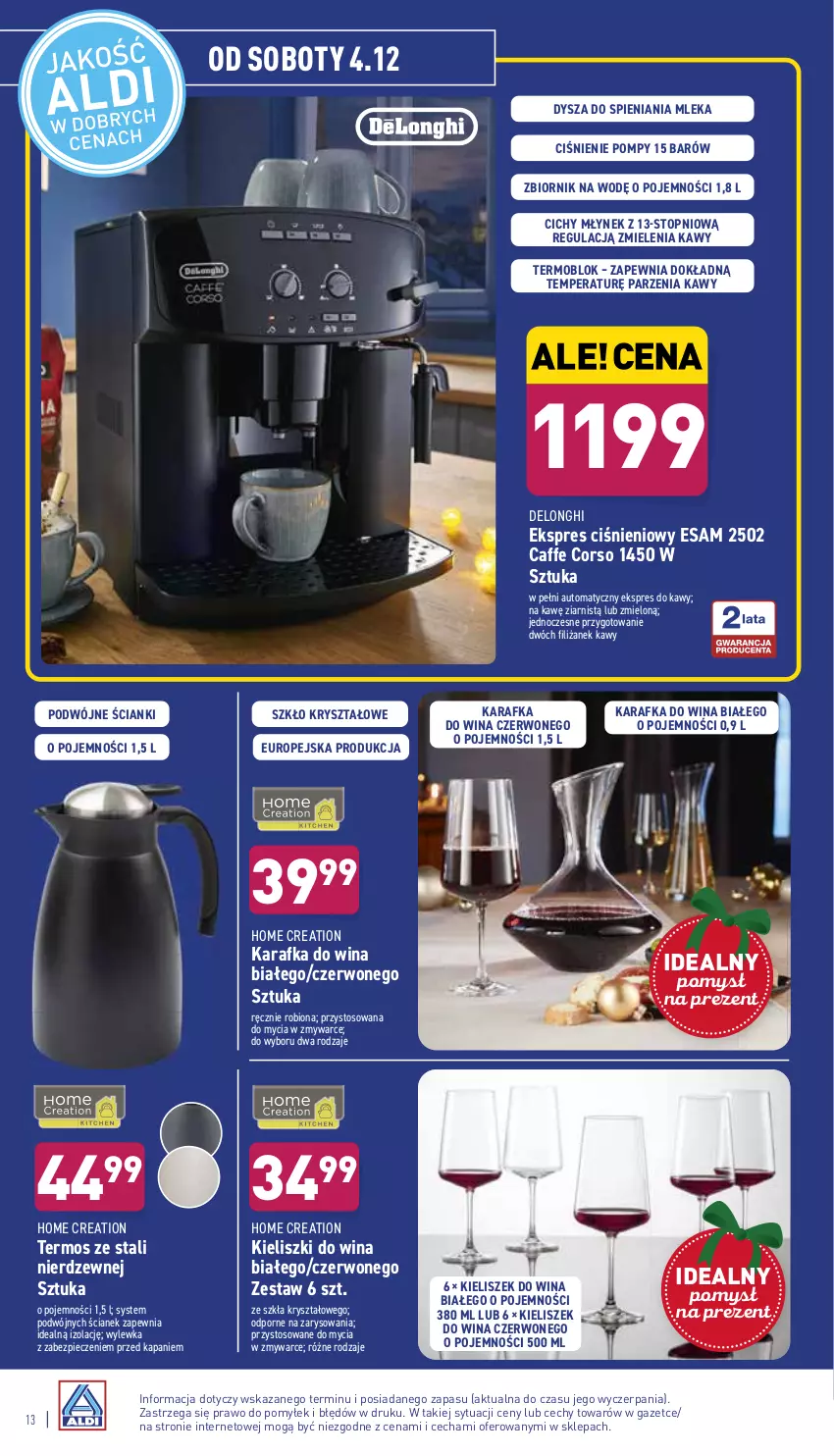 Gazetka promocyjna Aldi - Katalog Moda i Dom - ważna 01.12 do 04.12.2021 - strona 13 - produkty: Karafka, Kieliszek, Młynek, Piec, Por, Termos, Top