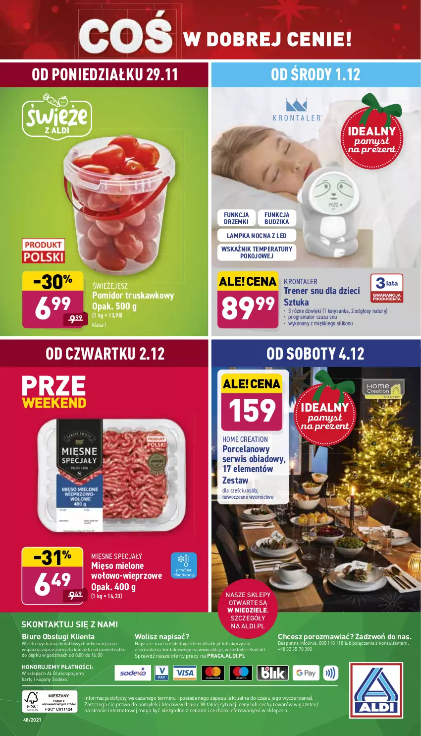 Gazetka promocyjna Aldi - Katalog Moda i Dom - ważna 01.12 do 04.12.2021 - strona 17 - produkty: Biuro, Budzik, Dzieci, Gra, Mięsne specjały, Mięso, Mięso mielone, O nas, Por, Rama, Ser, Serwis obiadowy