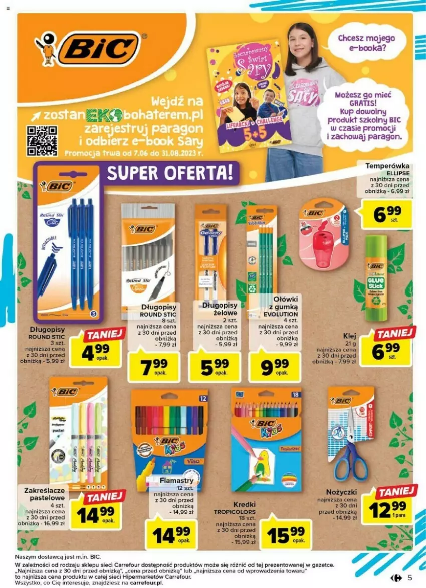 Gazetka promocyjna Carrefour - ważna 22.08 do 09.09.2023 - strona 22 - produkty: BIC, Długopis, Flamastry