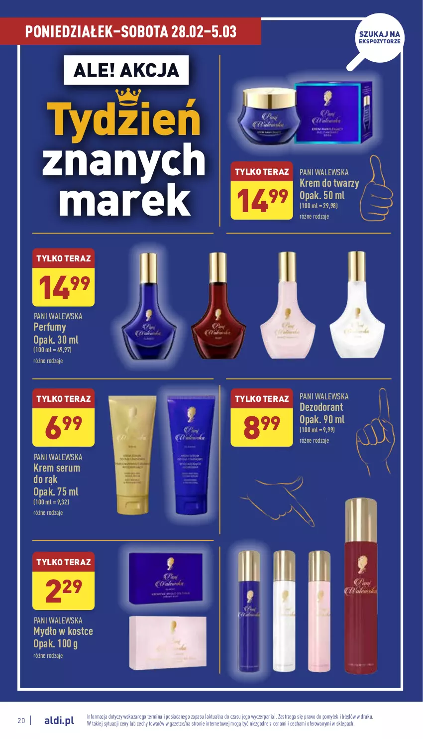 Gazetka promocyjna Aldi - Pełny katalog - ważna 28.02 do 05.03.2022 - strona 20 - produkty: Dezodorant, Krem do twarzy, Mydło, Perfum, Rum, Ser, Serum, Serum do rąk, Tera