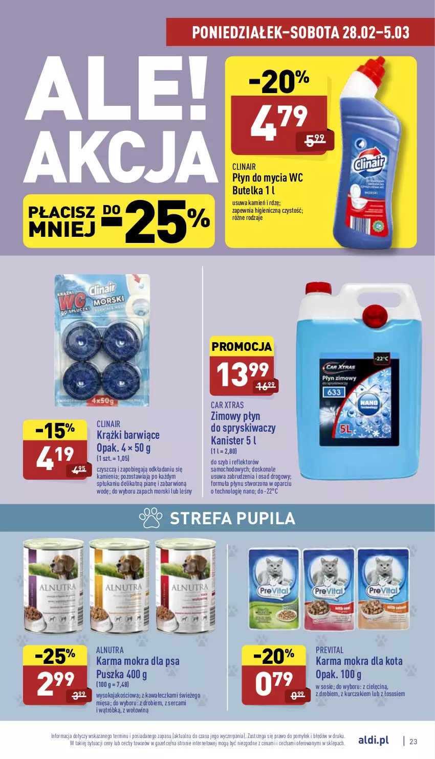 Gazetka promocyjna Aldi - Pełny katalog - ważna 28.02 do 05.03.2022 - strona 23 - produkty: Clin, Fa, Kawa, Kurczak, Płyn do mycia, Płyn do spryskiwaczy, Reflektor, Ser, Sok, Sos