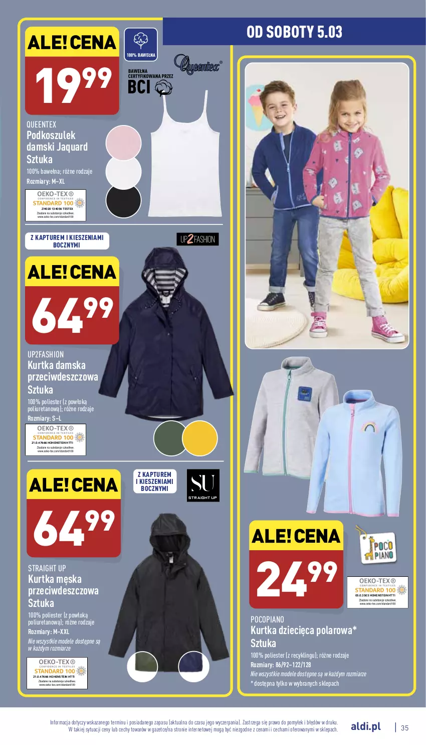 Gazetka promocyjna Aldi - Pełny katalog - ważna 28.02 do 05.03.2022 - strona 35 - produkty: Dzieci, Fa, Kosz, Kurtka, Kurtka dziecięca, Pocopiano, Podkoszulek, Queentex, Wełna