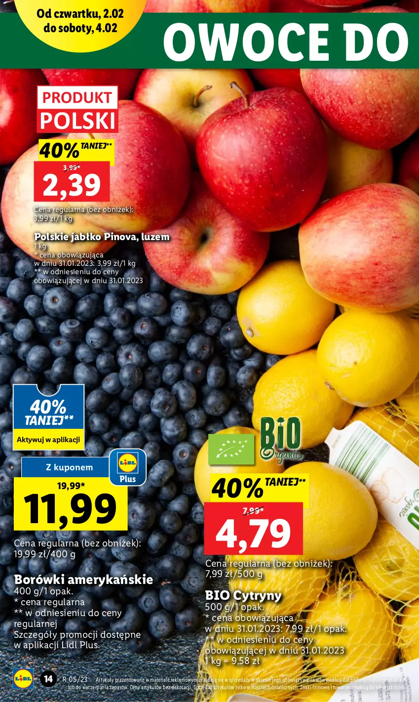 Gazetka promocyjna Lidl - GAZETKA - ważna 02.02 do 04.02.2023 - strona 14 - produkty: Cytryny, Owoce