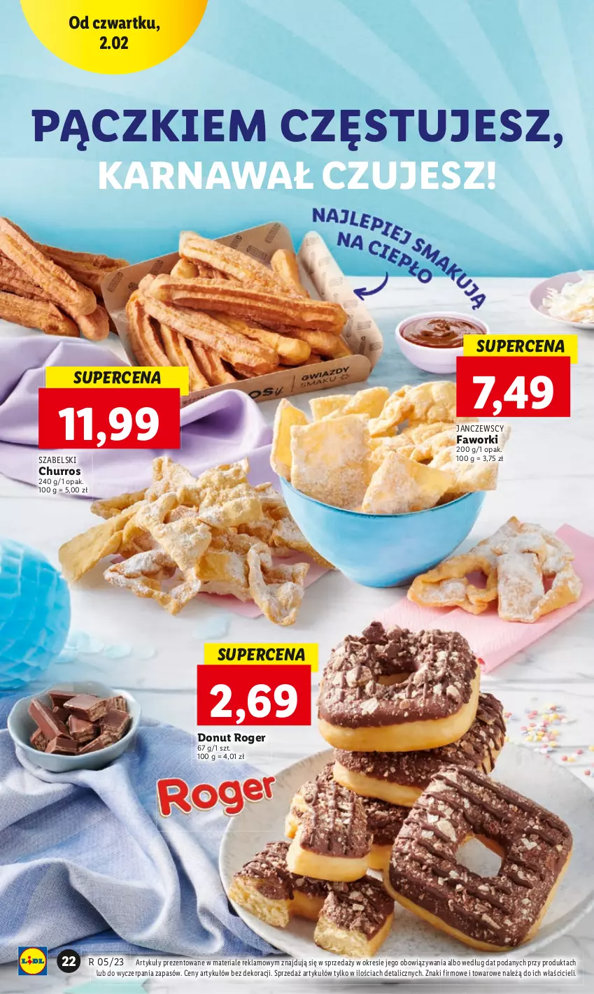 Gazetka promocyjna Lidl - GAZETKA - ważna 02.02 do 04.02.2023 - strona 22 - produkty: Donut, Fa, Faworki