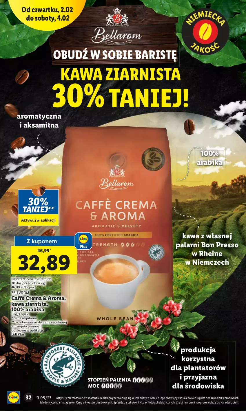 Gazetka promocyjna Lidl - GAZETKA - ważna 02.02 do 04.02.2023 - strona 32 - produkty: Aksam, Bell, Bella, Kawa, Kawa ziarnista, Top