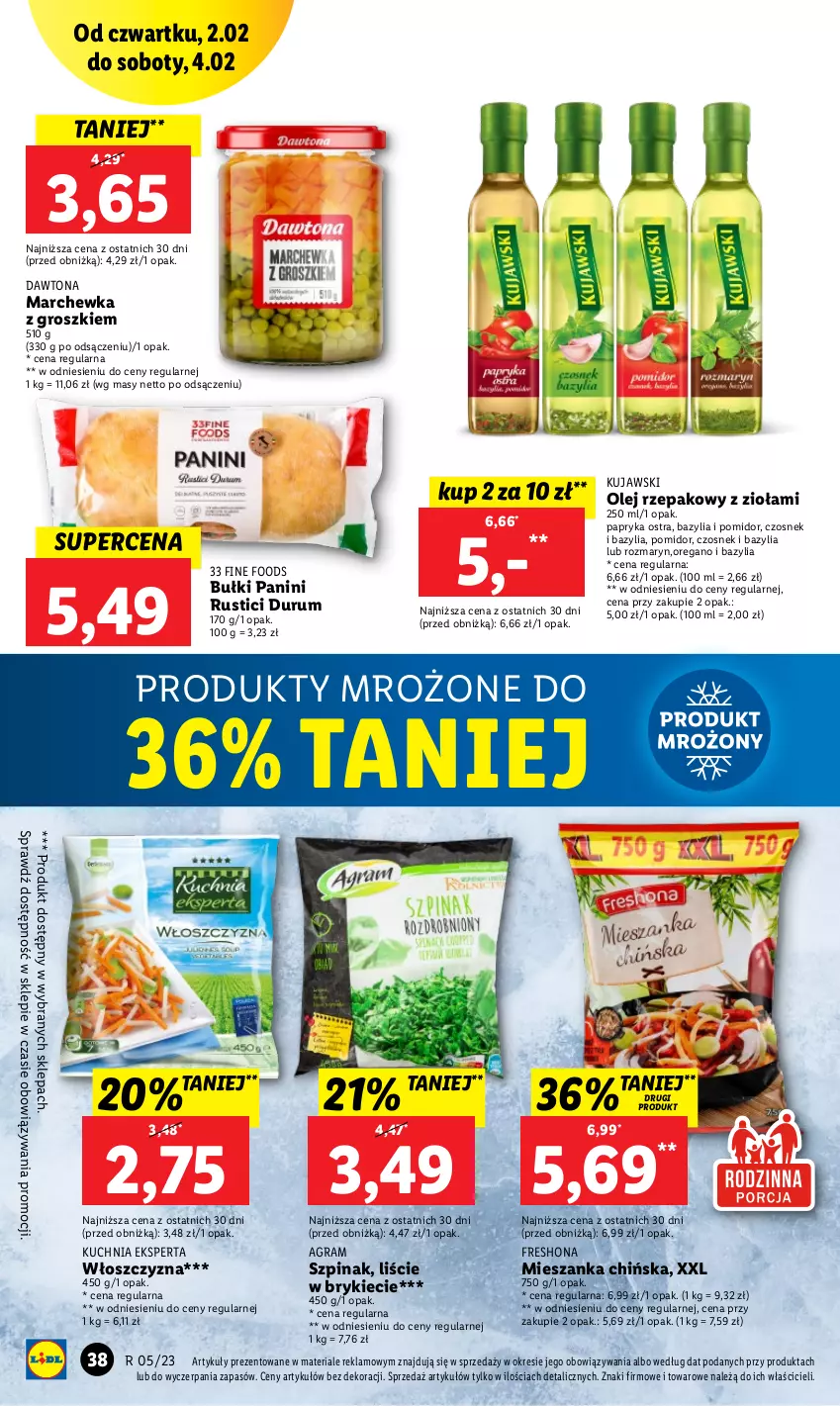 Gazetka promocyjna Lidl - GAZETKA - ważna 02.02 do 04.02.2023 - strona 42 - produkty: Bazyl, Bazylia, Czosnek, Dawtona, Gra, Kuchnia, Kujawski, Marchewka, Olej, Olej rzepakowy, Papryka, Produkty mrożone, Rum, Rust, Szpinak