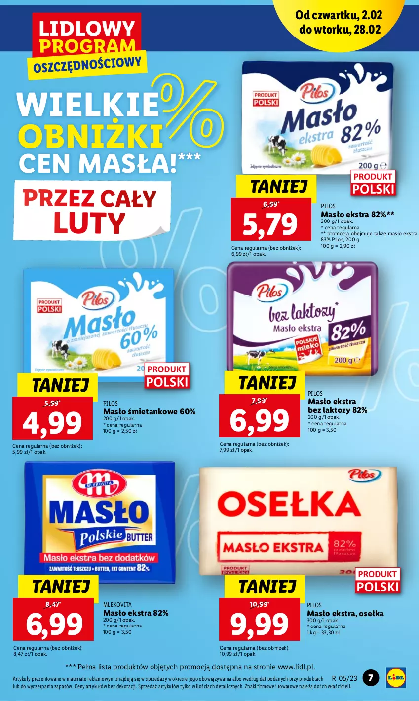 Gazetka promocyjna Lidl - GAZETKA - ważna 02.02 do 04.02.2023 - strona 7 - produkty: Masło, Mleko, Mlekovita, Pilos