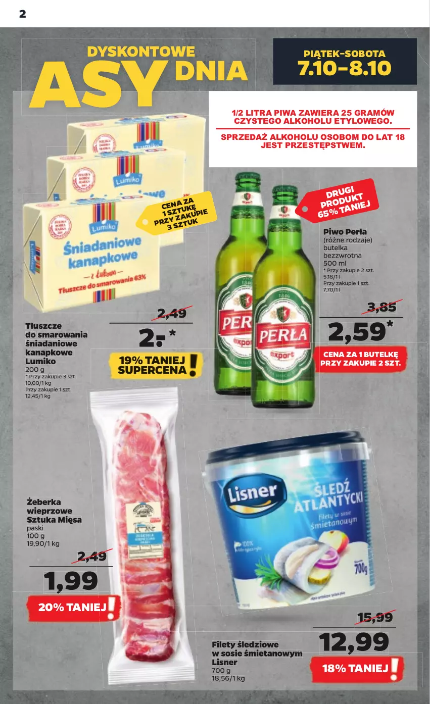 Gazetka promocyjna Netto - Artykuły spożywcze - ważna 06.10 do 12.10.2022 - strona 2 - produkty: Danio, Gra, Lisner, Perła, Piwa, Piwo, Sos