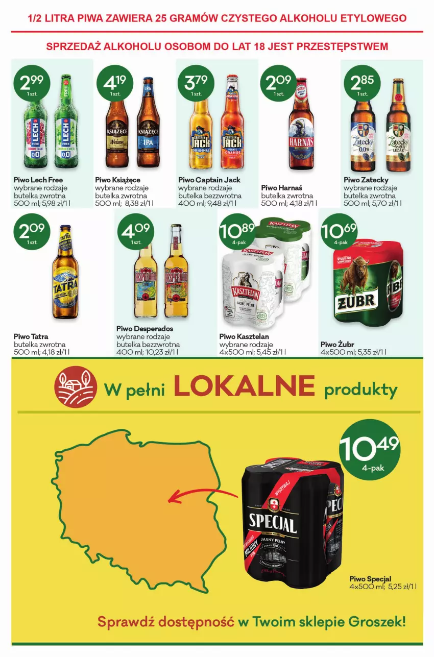 Gazetka promocyjna Groszek - ważna 03.03 do 15.03.2022 - strona 11 - produkty: Captain Jack, Desperados, Gra, Groszek, Harnaś, Kasztelan, Książęce, Piwa, Piwo, Tatra