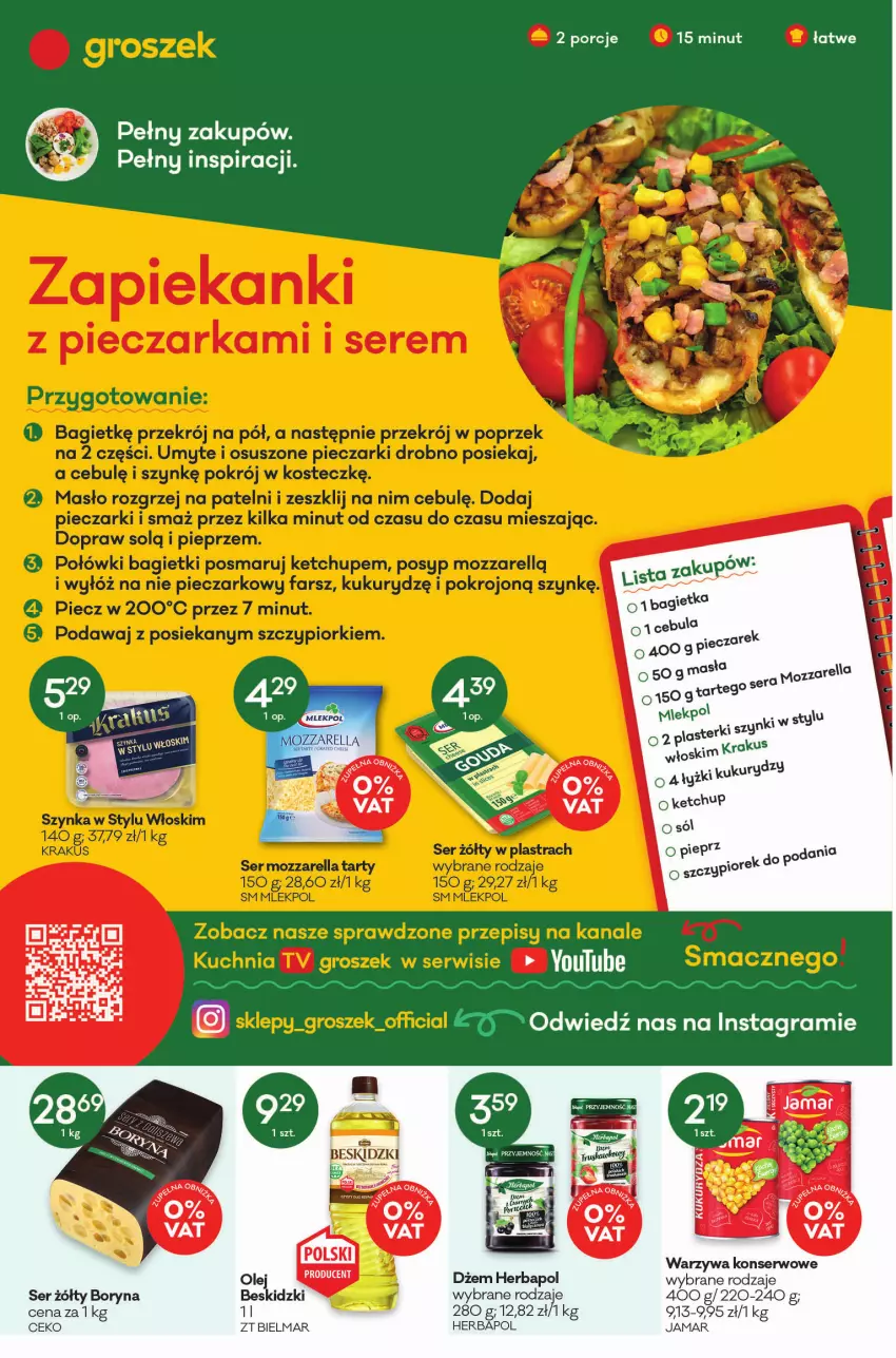 Gazetka promocyjna Groszek - ważna 03.03 do 15.03.2022 - strona 2 - produkty: Beskidzki, Dżem, Gra, Herbapol, Kukurydza, Olej, Por, Ser, Warzywa, Warzywa konserwowe