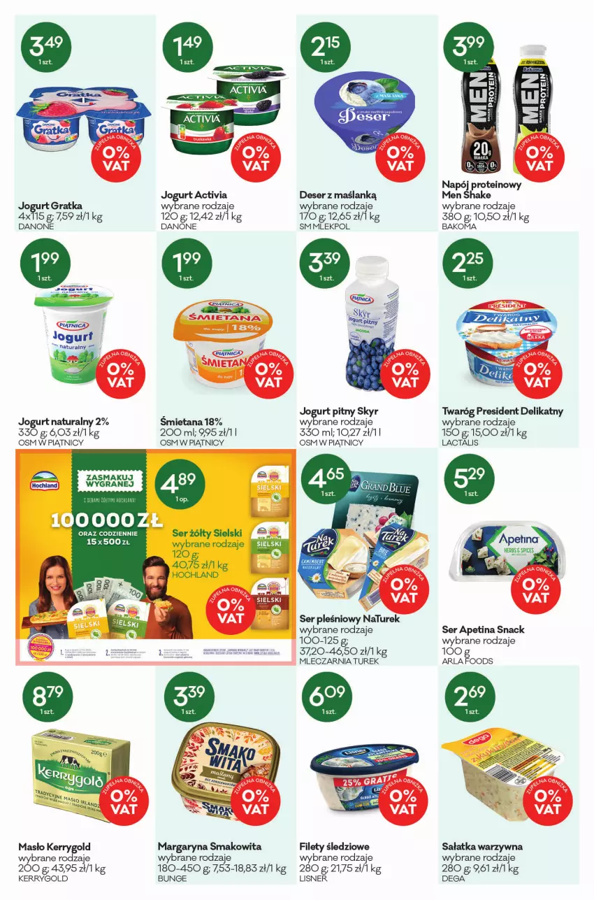 Gazetka promocyjna Groszek - ważna 03.03 do 15.03.2022 - strona 4 - produkty: Activia, Bakoma, Danone, Dega, Deser, Fa, Gra, Hochland, Jogurt, Jogurt naturalny, Jogurt pitny, Lisner, Margaryna, Masło, Napój, Sałat, Sałatka, Sałatka warzywna, Ser, Ser pleśniowy, Smakowita, Twaróg