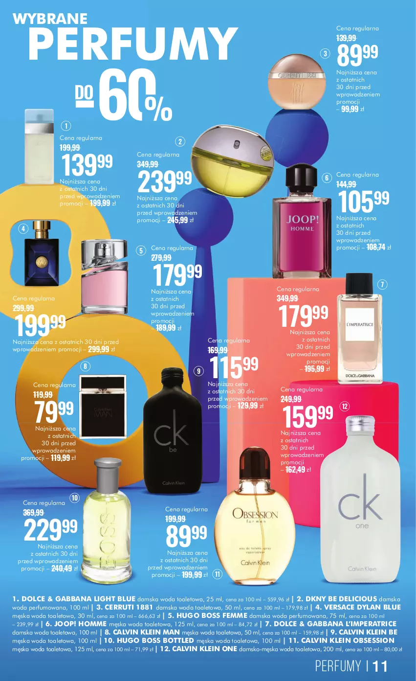 Gazetka promocyjna Super Pharm - Gazetka - ważna 14.10 do 29.10.2024 - strona 11 - produkty: Calvin Klein, Cerruti, DKNY, Hugo Boss, JOOP!, Perfum, SESSIO, Versace, Woda, Woda perfumowana, Woda toaletowa