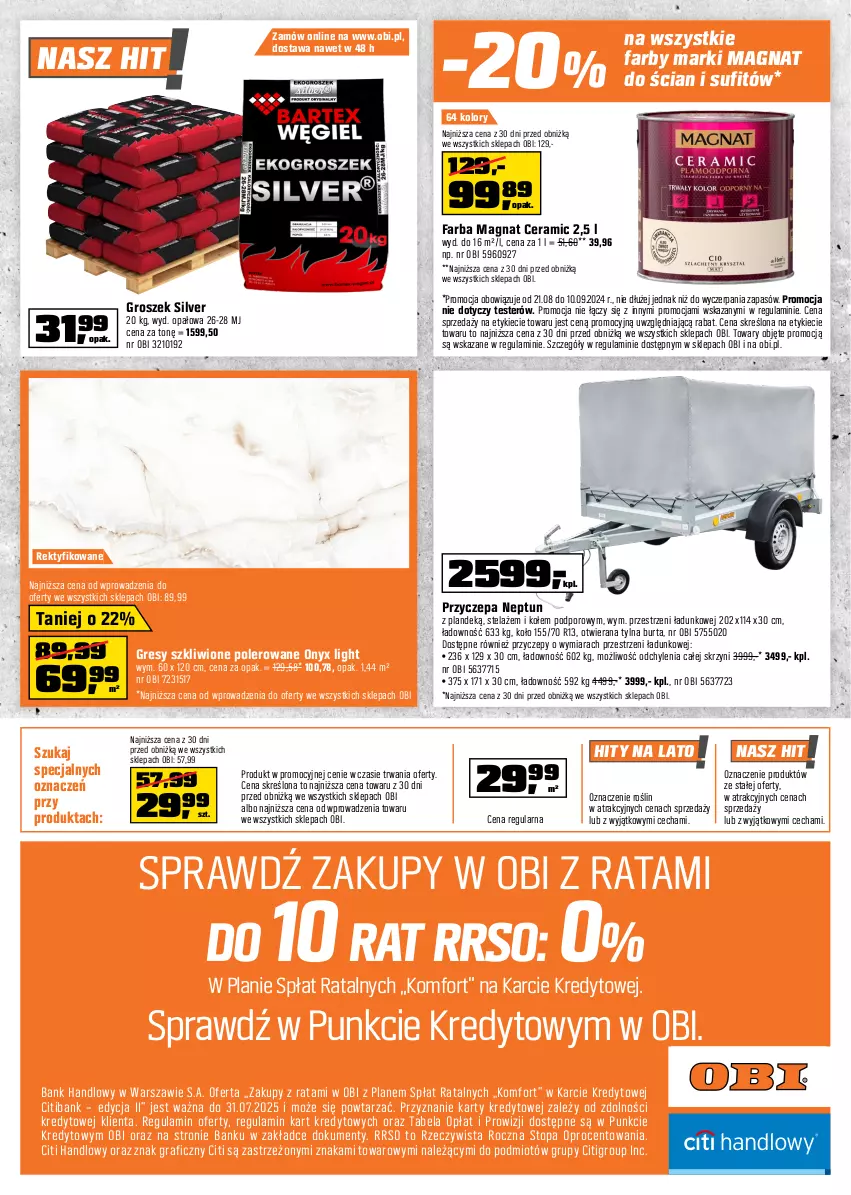 Gazetka promocyjna Obi - Gazetka OBI - ważna 21.08 do 10.09.2024 - strona 16 - produkty: Fa, Gra, Gres, Groszek, Magnat Ceramic, Por, Top