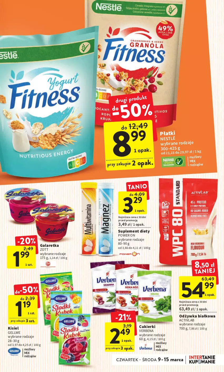 Gazetka promocyjna Intermarche - Gazetka Intermarche - ważna 09.03 do 15.03.2023 - strona 31 - produkty: Cukier, Cukierki, Gala, Galaretka, Kisiel, Nestlé, Odżywka, Suplement diety, Zott