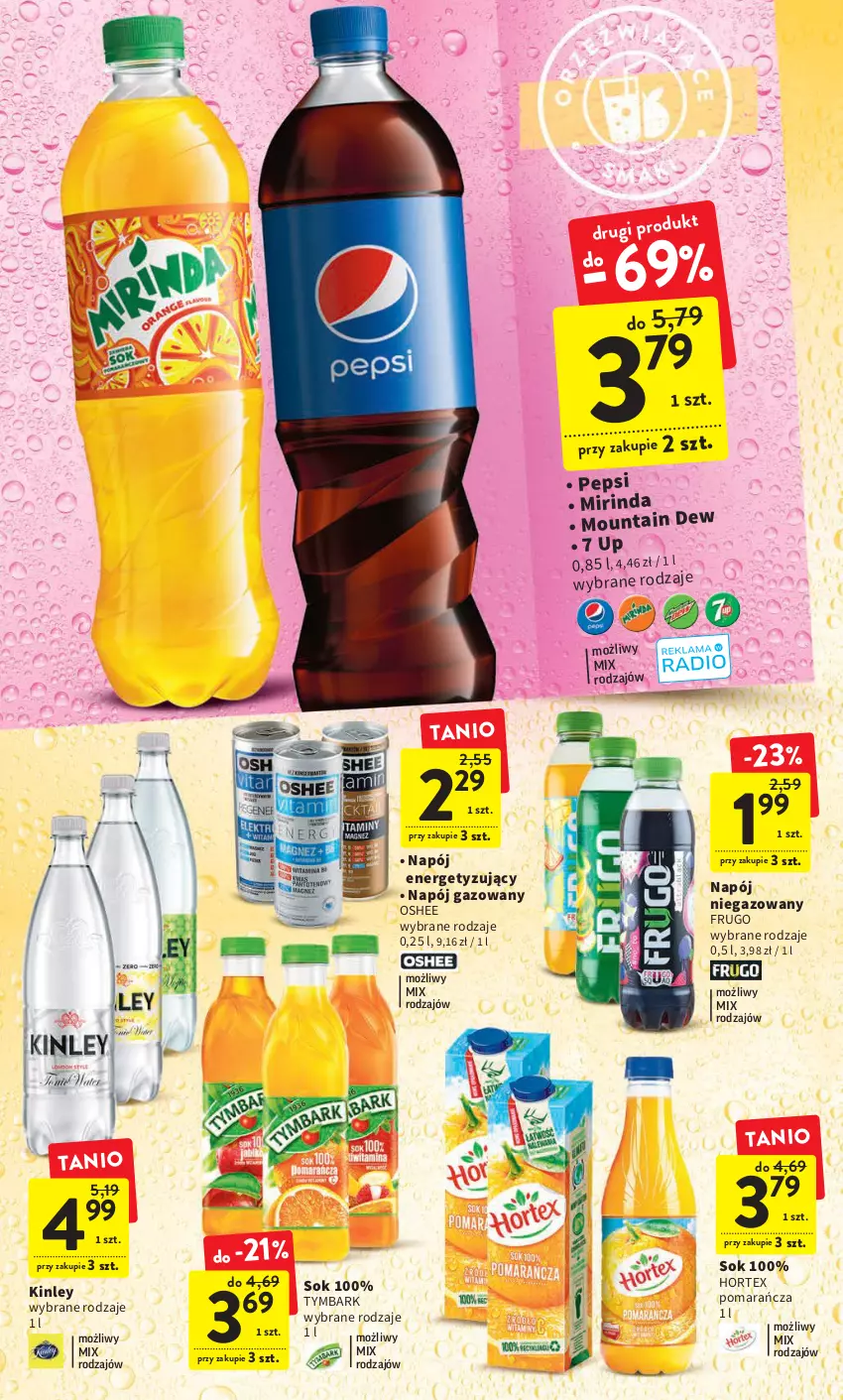 Gazetka promocyjna Intermarche - Gazetka Intermarche - ważna 09.03 do 15.03.2023 - strona 32 - produkty: Hortex, Mirinda, Napój, Napój gazowany, Napój niegazowany, Oshee, Pepsi, Sok, Tymbark