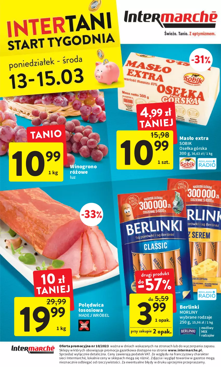 Gazetka promocyjna Intermarche - Gazetka Intermarche - ważna 09.03 do 15.03.2023 - strona 40 - produkty: Berlinki, Madej Wróbel, Masło, Morliny, Polędwica, Sos, Wino