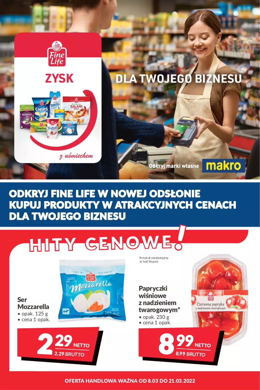 Gazetka promocyjna Makro - [Oferta specjalna] FINE LIFE - zysk dla Twojego biznesu - ważna 08.03 do 21.03.2022 - strona 1 - produkty: Mozzarella, Ser