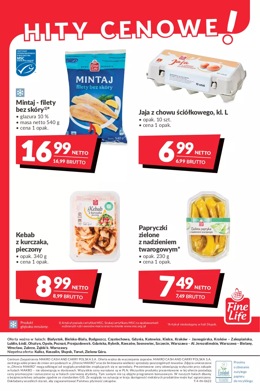 Gazetka promocyjna Makro - [Oferta specjalna] FINE LIFE - zysk dla Twojego biznesu - ważna 08.03 do 21.03.2022 - strona 8 - produkty: Glazura, Gra, Jaja, Kebab, Kebab z kurczaka, Kosz, Kurczak, Lazur, Mintaj, Papier, Piec, Rum, Sos, Szal