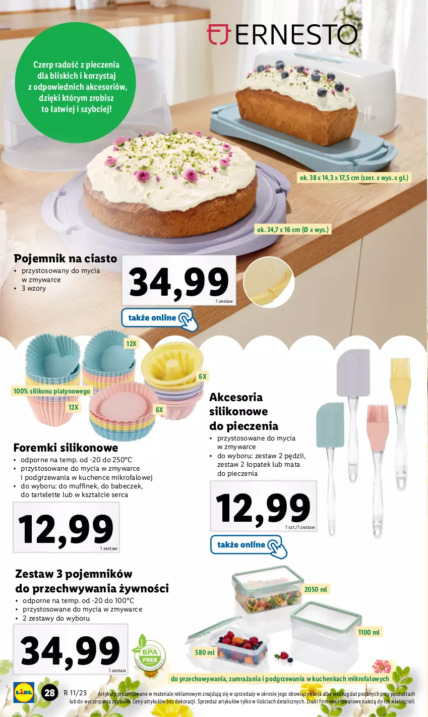 Gazetka promocyjna Lidl - GAZETKA - ważna 13.03 do 18.03.2023 - strona 30 - produkty: Fa, Foremki, Piec, Pojemnik, Pojemnik na ciasto, Por, Ser