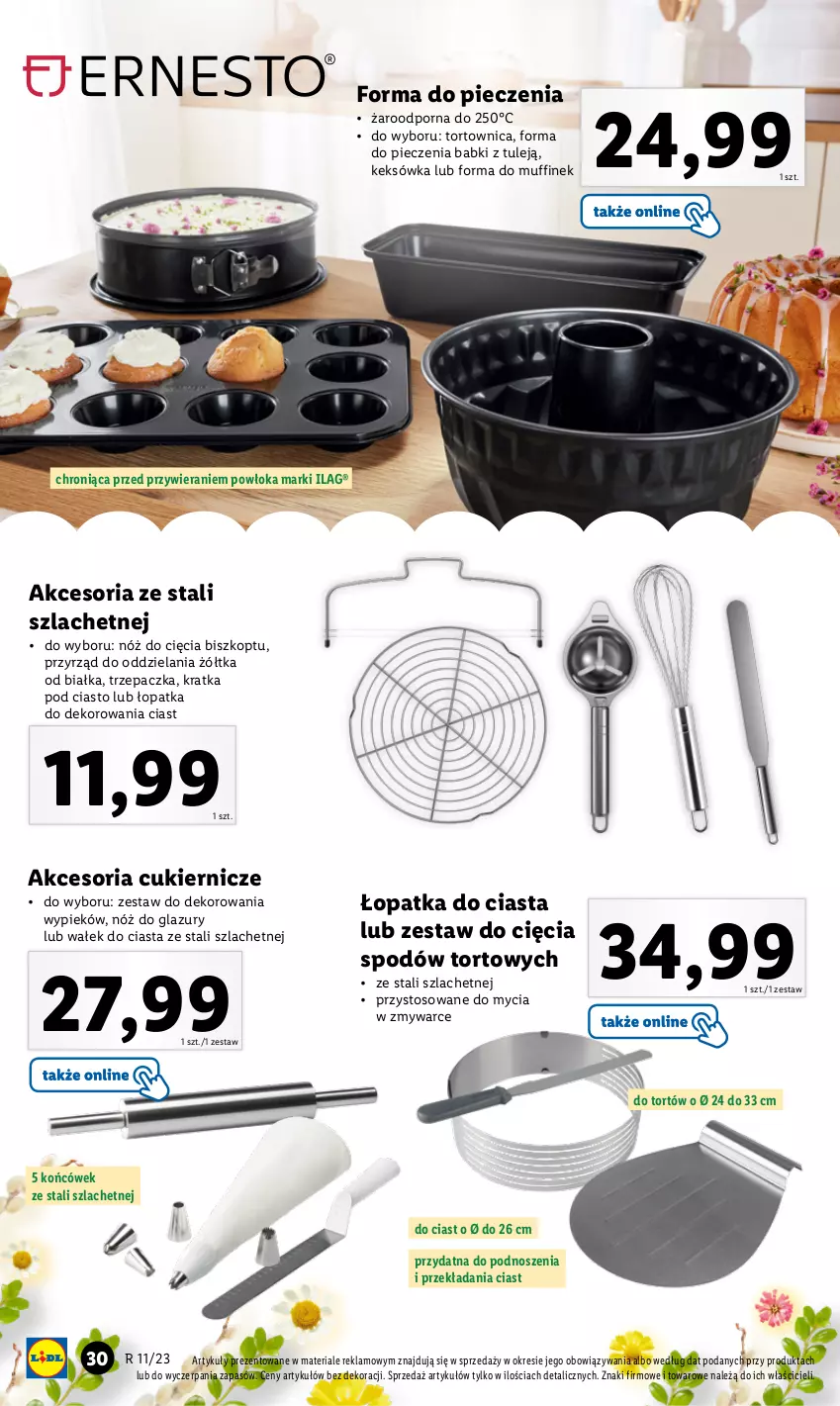 Gazetka promocyjna Lidl - GAZETKA - ważna 13.03 do 18.03.2023 - strona 32 - produkty: Cukier, Forma do pieczenia, Keksówka, Lazur, Noż, Piec, Por, Tortownica, Trzepaczka, Wałek, Wałek do ciasta