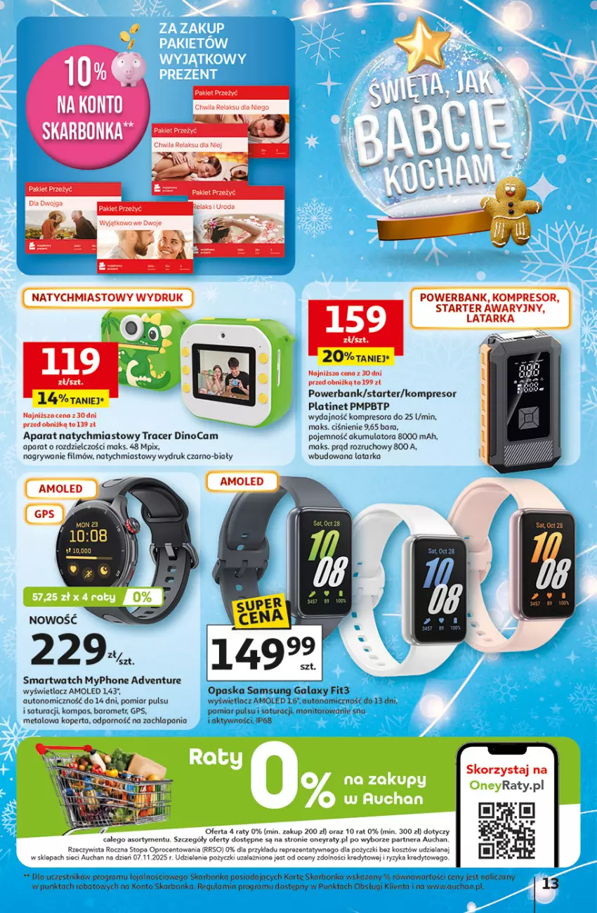 Gazetka promocyjna Auchan - Gazetka katalog prezenty Świera jak babcię kocham Hipermarket Auchan - ważna 27.11 do 03.12.2025 - strona 13 - produkty: Acer, Akumulator, Amol, Gala, Gra, Gry, Kompresor, Kosz, Latarka, Monitor, MyPhone, Opaska, PLATINET, Por, Powerbank, Samsung, Smartwatch, Tarka, Top