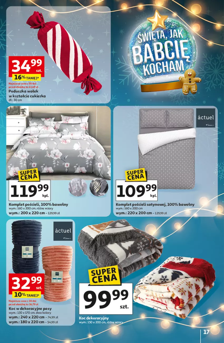 Gazetka promocyjna Auchan - Gazetka katalog prezenty Świera jak babcię kocham Hipermarket Auchan - ważna 27.11 do 03.12.2025 - strona 17 - produkty: Cukier, Koc, Komplet pościeli, Poduszka, Pościel, Wałek