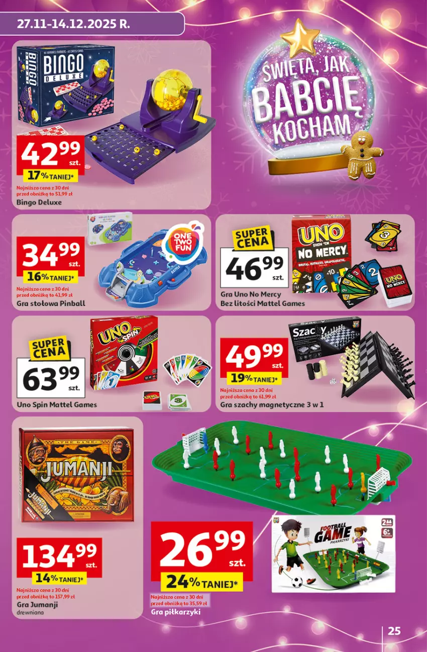 Gazetka promocyjna Auchan - Gazetka katalog prezenty Świera jak babcię kocham Hipermarket Auchan - ważna 27.11 do 03.12.2025 - strona 25 - produkty: Gra, Mattel, NBA