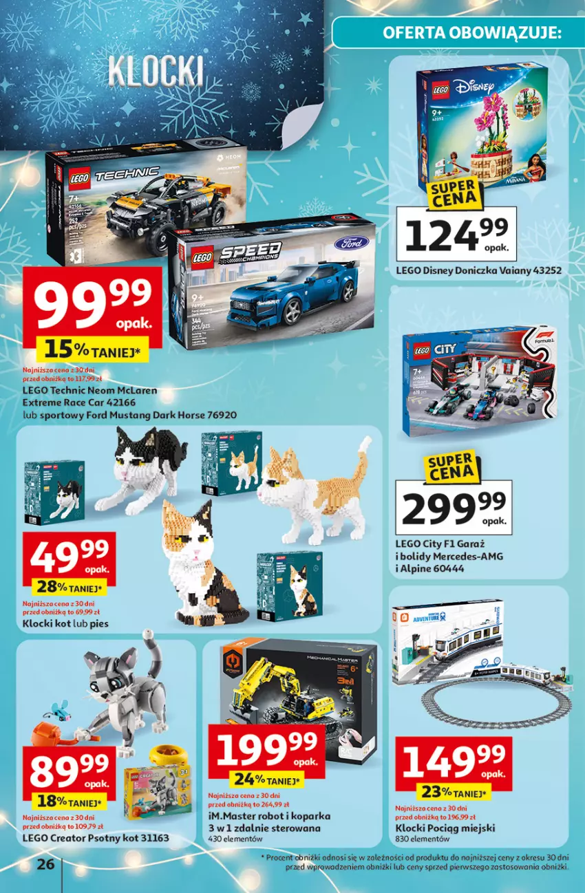 Gazetka promocyjna Auchan - Gazetka katalog prezenty Świera jak babcię kocham Hipermarket Auchan - ważna 27.11 do 03.12.2025 - strona 26 - produkty: Disney, Garaż, Klocki, LEGO, LEGO City, LEGO Creator, LEGO Technic, Mus, Pociąg, Por, Robot, Sport