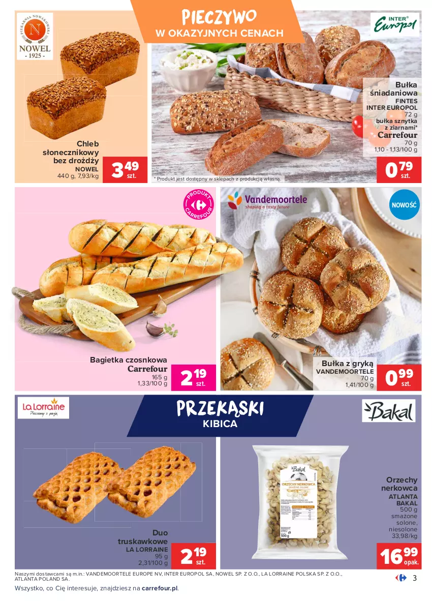 Gazetka promocyjna Carrefour - Gazetka Targi świeżości - ważna 09.08 do 16.08.2021 - strona 3 - produkty: Bagietka, Bagietka czosnkowa, BIC, Bułka, Chleb, Danio, Gry, Piec, Pieczywo