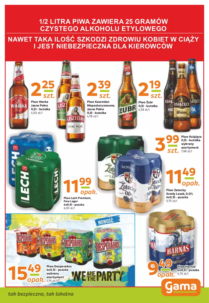 Gazetka promocyjna Gama - Gazetka Gama - ważna 04.03 do 15.03.2021 - strona 11 - produkty: Desperados, Gra, Harnaś, Kasztelan, Książęce, Lech Premium, Piec, Piwa, Piwo, Warka