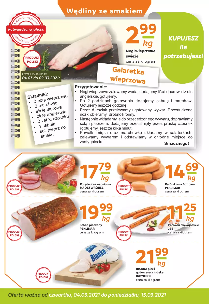 Gazetka promocyjna Gama - Gazetka Gama - ważna 04.03 do 15.03.2021 - strona 2 - produkty: Bianka, Czosnek, Durszlak, Gala, Galaretka, Gra, Kawa, Laur, Madej Wróbel, Parówki, Piec, Pieprz, Polędwica, Salaterka, Schab pieczony, Sól, Sos, Ziele angielskie