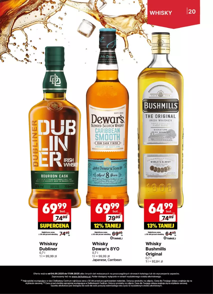 Gazetka promocyjna Delikatesy Centrum - Delibarek DC36-DC37 - ważna 04.09 do 17.09.2025 - strona 20 - produkty: Bourbon, Bushmills, Finish, Gin, Rama, Rum, Whiskey, Whisky