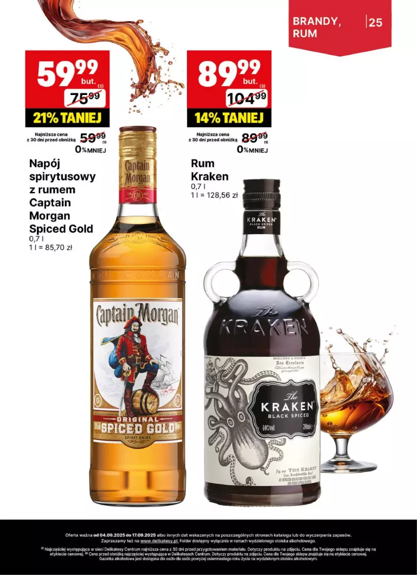 Gazetka promocyjna Delikatesy Centrum - Delibarek DC36-DC37 - ważna 04.09 do 17.09.2025 - strona 25 - produkty: Captain Morgan, Lack, Napój, Rama, Rum