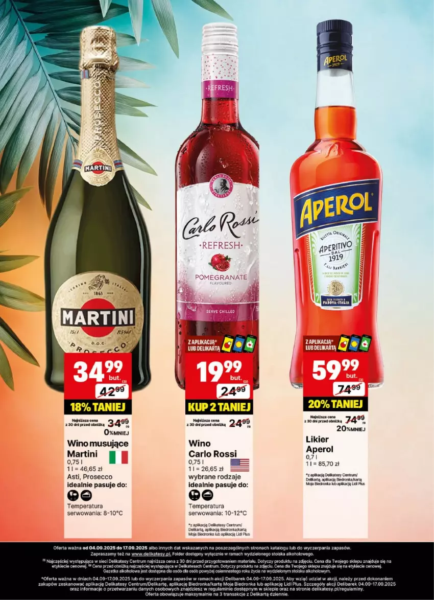Gazetka promocyjna Delikatesy Centrum - Delibarek DC36-DC37 - ważna 04.09 do 17.09.2025 - strona 6 - produkty: Carlo Rossi, Dron, Likier, Martini, Mus, Prosecco, Rama, Rum, Ser, Tran, Wino, Wino musujące