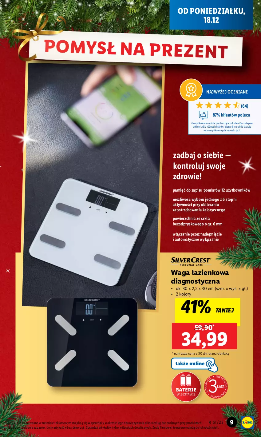 Gazetka promocyjna Lidl - GAZETKA - ważna 18.12 do 23.12.2023 - strona 11 - produkty: Top, Tran, Waga, Waga łazienkowa, Zdrowie