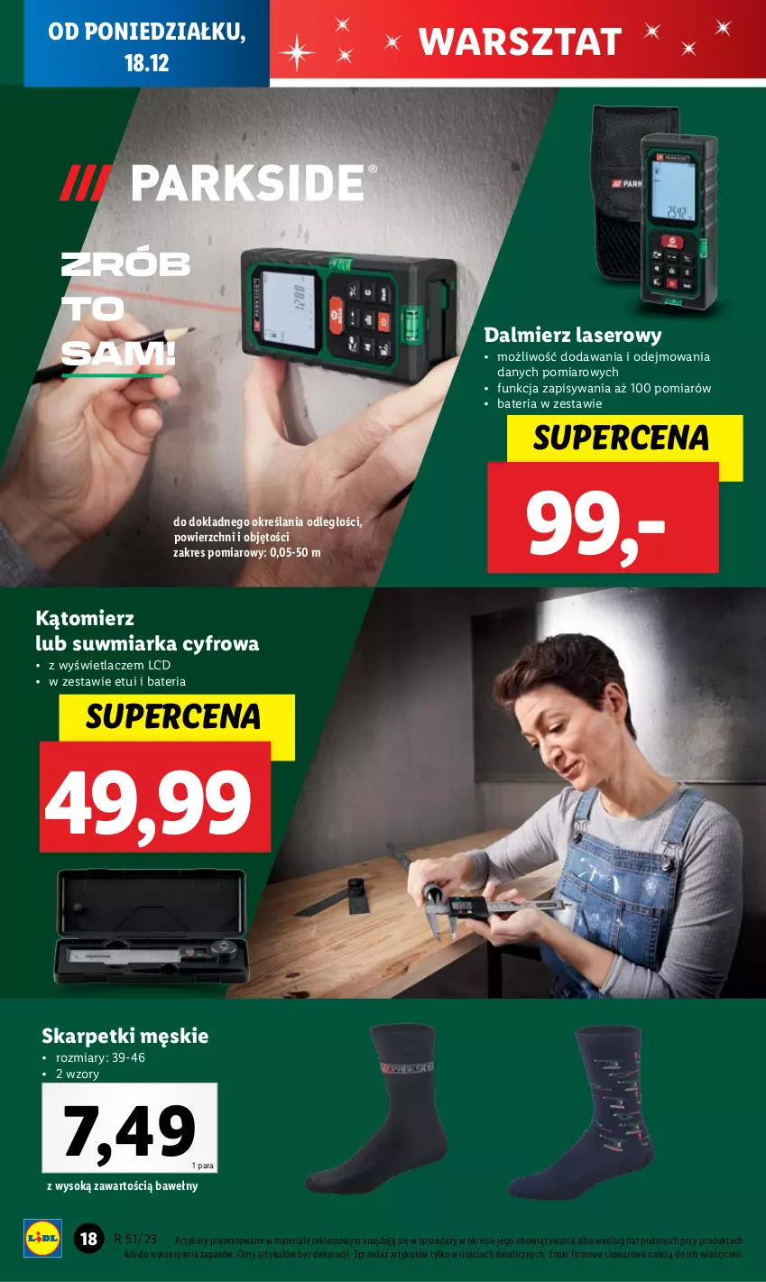 Gazetka promocyjna Lidl - GAZETKA - ważna 18.12 do 23.12.2023 - strona 24 - produkty: Bateria, Karp, Miarka, Ser, Skarpetki, Sok