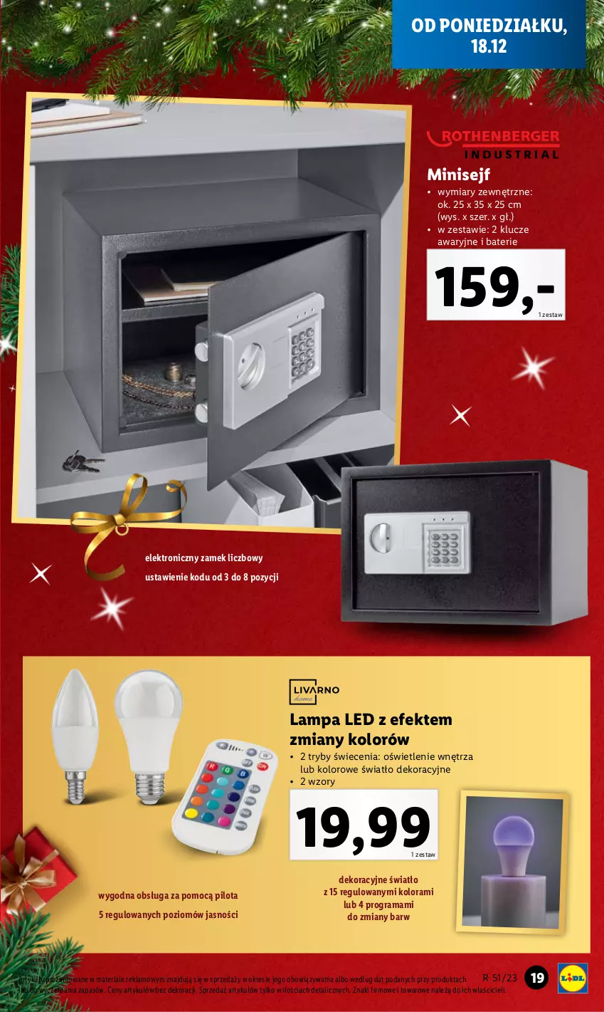 Gazetka promocyjna Lidl - GAZETKA - ważna 18.12 do 23.12.2023 - strona 25 - produkty: Gra, Lampa, Lampa LED, Rama, Sejf