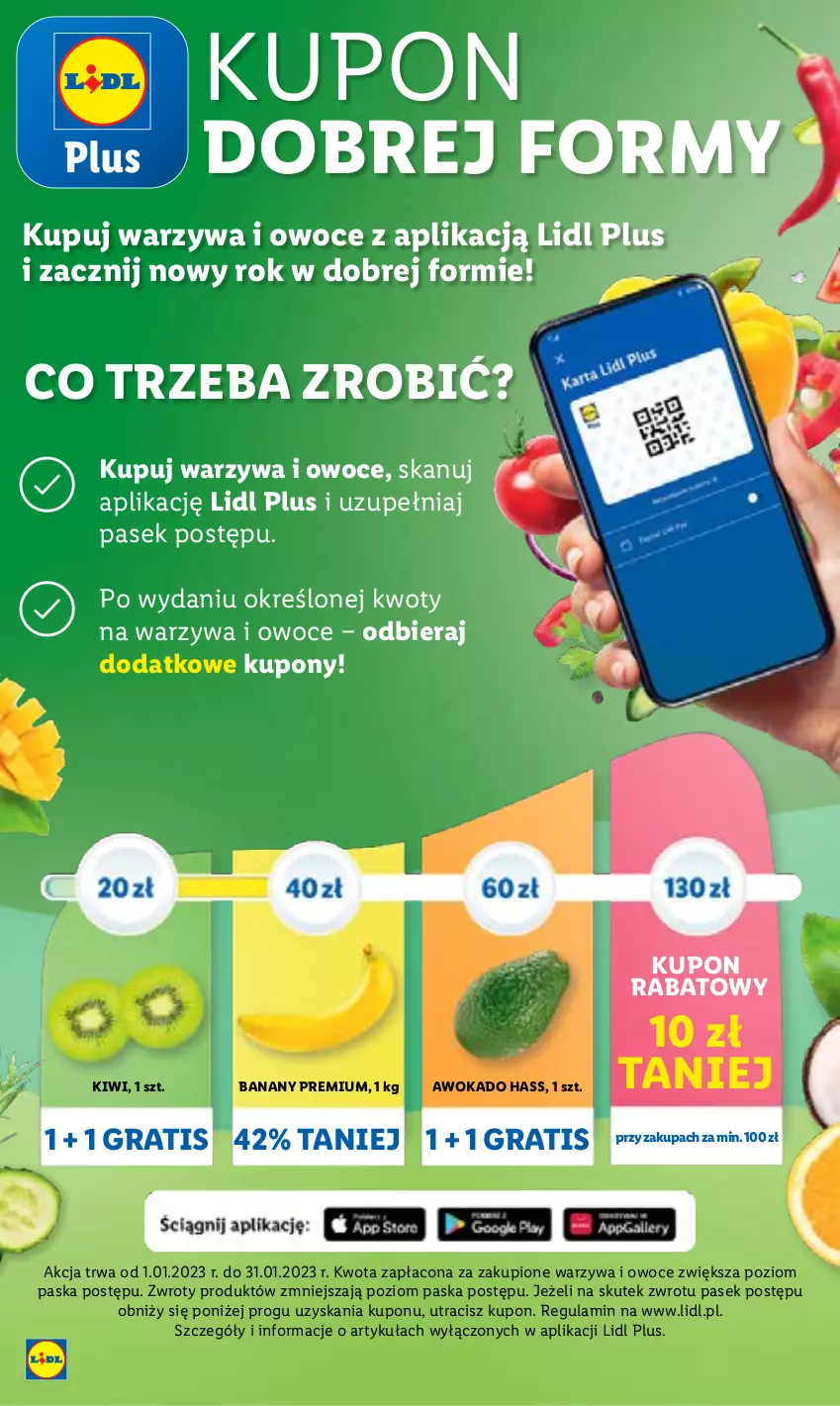 Gazetka promocyjna Lidl - GAZETKA - ważna 02.01 do 04.01.2023 - strona 20 - produkty: Banany, Gra, Kiwi, Owoce, Pasek, Warzywa, Warzywa i owoce