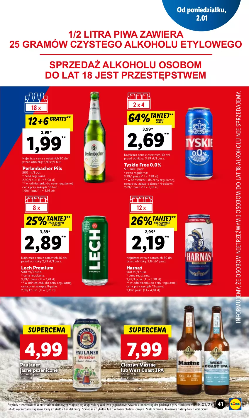 Gazetka promocyjna Lidl - GAZETKA - ważna 02.01 do 04.01.2023 - strona 47 - produkty: Gra, Harnaś, Lech Premium, NBA, Piwa, Tyskie