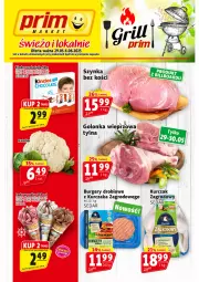 Gazetka promocyjna Prim Market - Gazetka - ważna od 04.06 do 04.06.2025 - strona 1 - produkty: Kurczak, Kalafior, Lody, Szynka, Burger, Czekolada, Ferrero, Golonka wieprzowa, Kinder