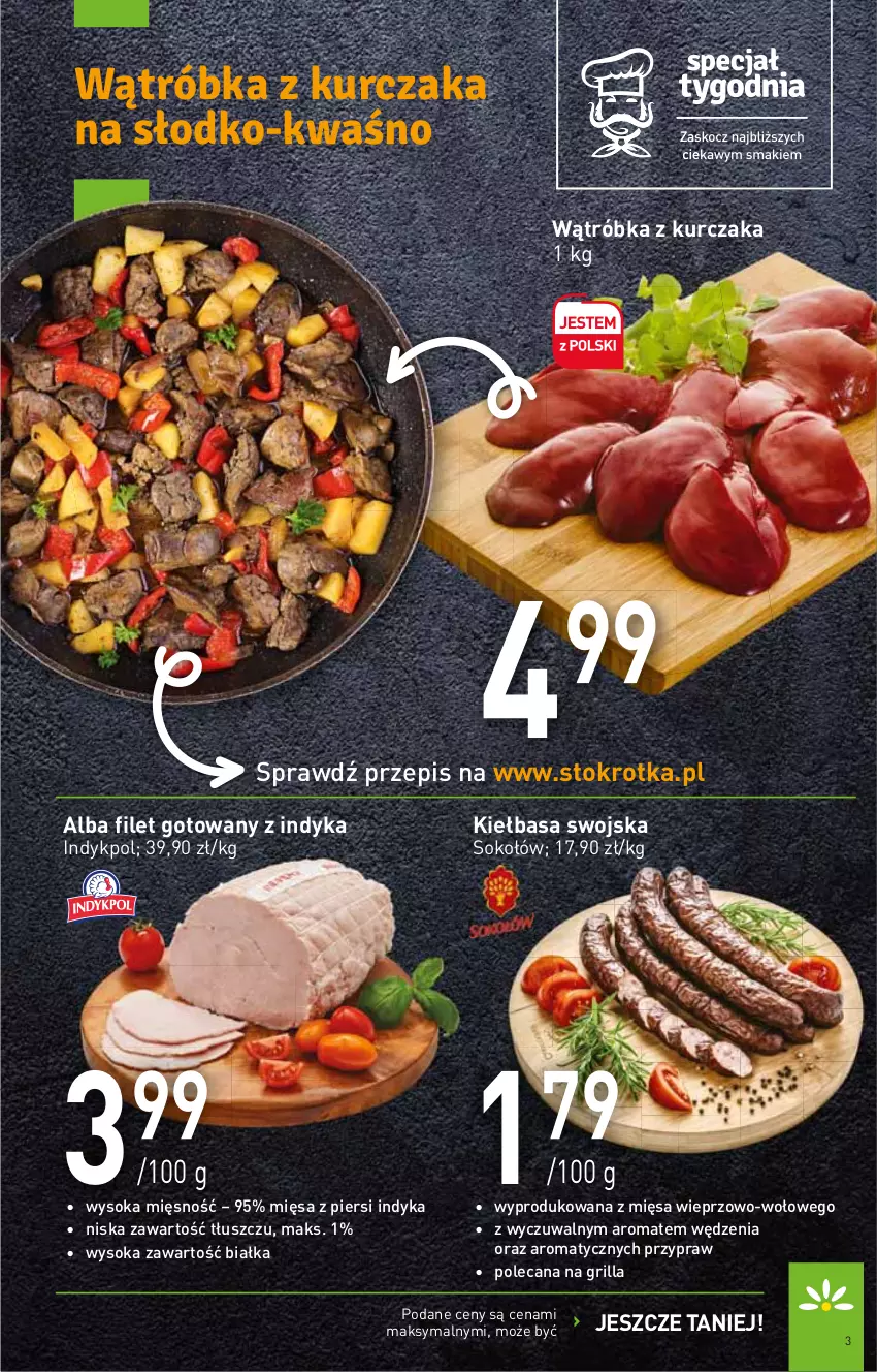 Gazetka promocyjna Stokrotka - Supermarket - ważna 24.03 do 30.03.2022 - strona 3 - produkty: Grill, Kiełbasa, Kurczak, Sok, Sokołów