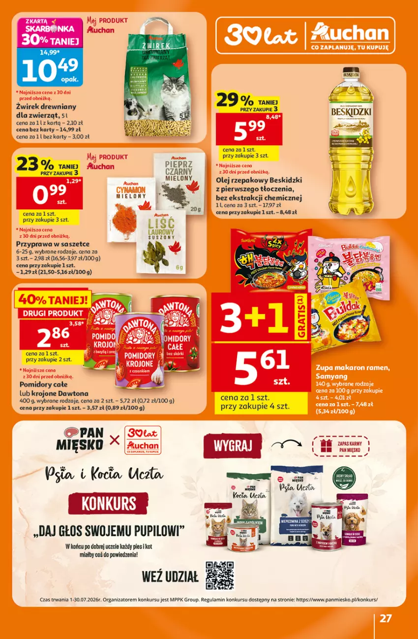 Gazetka promocyjna Auchan - Gazetka 30 Lat Hipermarket Auchan - ważna 16.07 do 22.07.2026 - strona 27 - produkty: Beskidzki, Dawtona, Koc, Olej, Olej rzepakowy, Pomidory