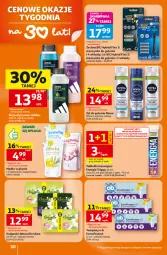 Gazetka promocyjna Auchan - Gazetka 30 Lat Hipermarket Auchan - Gazetka - ważna od 22.07 do 22.07.2026 - strona 30 - produkty: Mydło w płynie, Naturell, Ser, Mus, BIC, Tablet, Adidas, Tampony, Saska, Szynka, Podpaski, Maszynka, Mydło, Maszynka do golenia, O.B., Nivea, Naturella, Fa