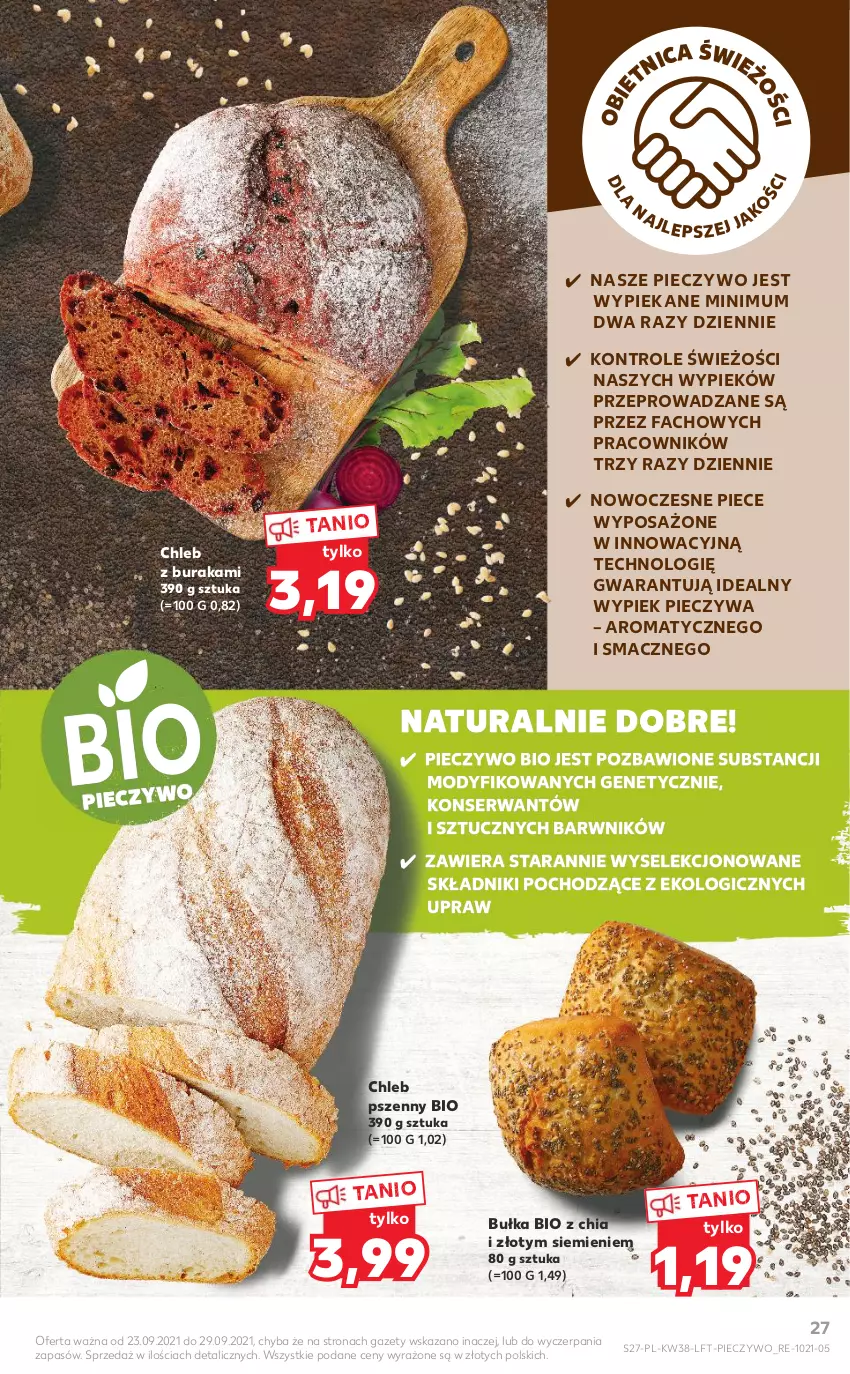 Gazetka promocyjna Kaufland - OFERTA TYGODNIA - ważna 23.09 do 29.09.2021 - strona 27 - produkty: Bułka, Chia, Chleb, Fa, Piec, Pieczywo, Ser