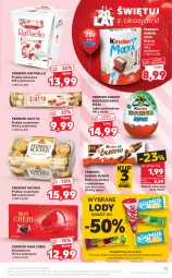 Gazetka promocyjna Kaufland - OFERTA TYGODNIA - Gazetka - ważna od 29.09 do 29.09.2021 - strona 35 - produkty: Kinder Bueno, Praliny, Raffaello, Ferrero Rocher, Lody, Mon Chéri, Ferrero, Baton, Bomboniera, Waga, Kinder, Kokos, Fa